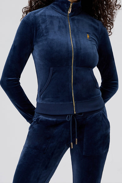 REGAL BLUE HERITAGE EAT CAKE VELOUR TRACK JACKET