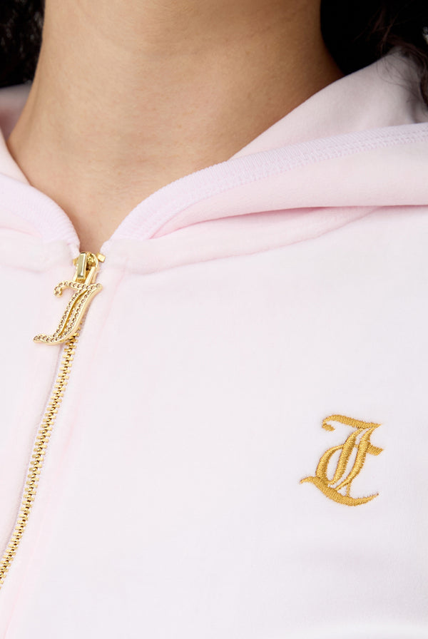 SOFT GLOW HERITAGE THIRTY CROPPED VELOUR TRACK JACKET