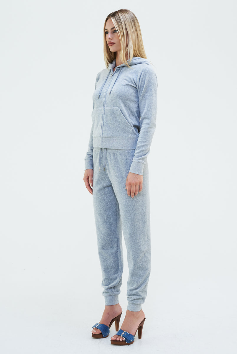 NIGHT SKY BLUE CLASSIC VELOUR CUFFED JOGGER – Juicy Couture UK