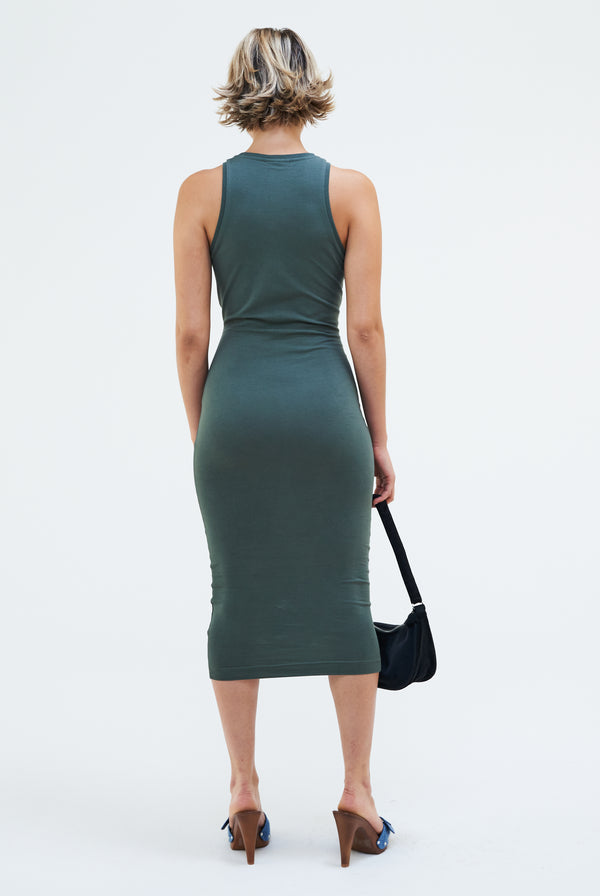 THYME DIAMANTE FITTED MIDI DRESS