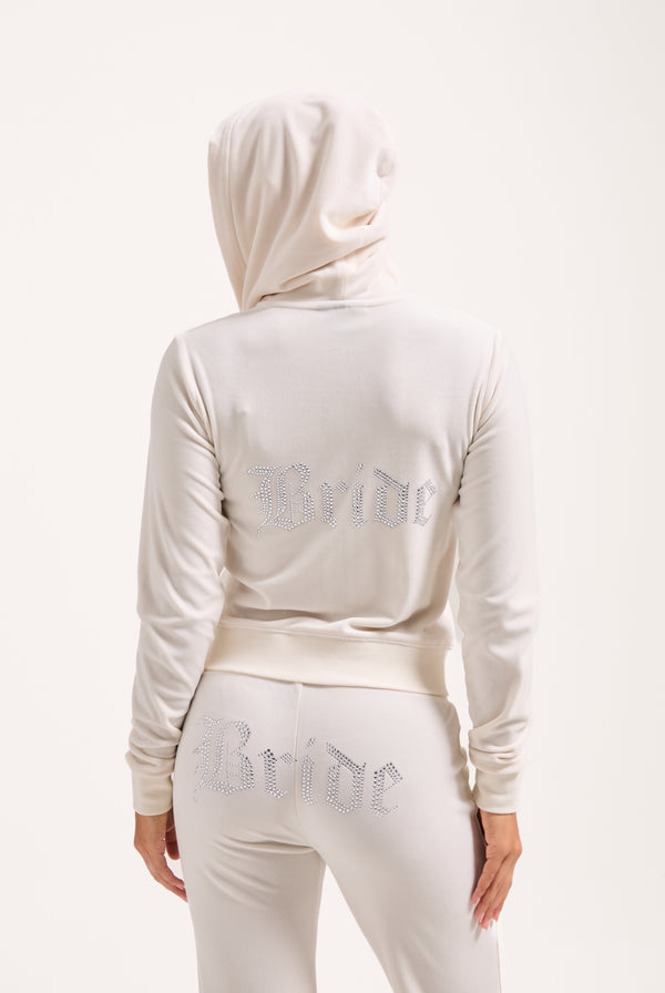 BRIDAL CLASSIC VELOUR  LOW RISE TRACK PANTS