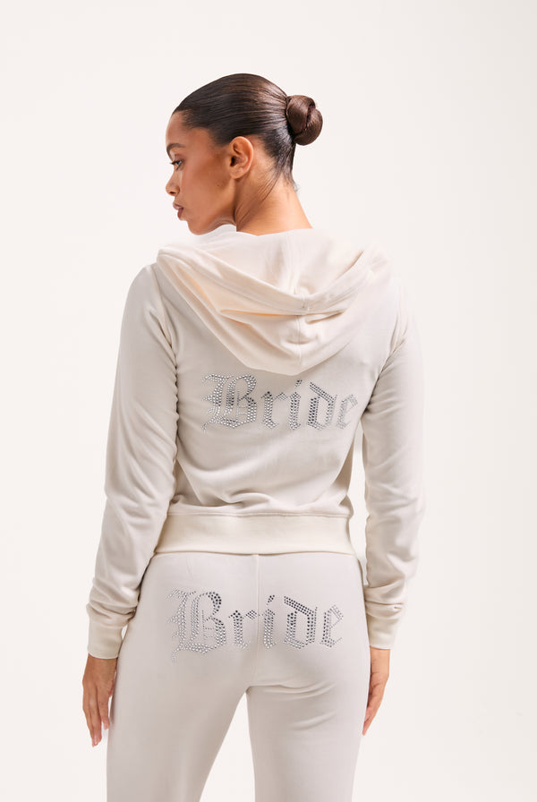 BRIDAL CLASSIC VELOUR  LOW RISE TRACK PANTS