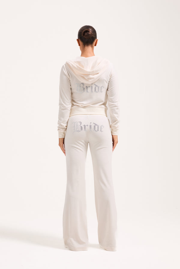BRIDAL CLASSIC VELOUR  LOW RISE TRACK PANTS