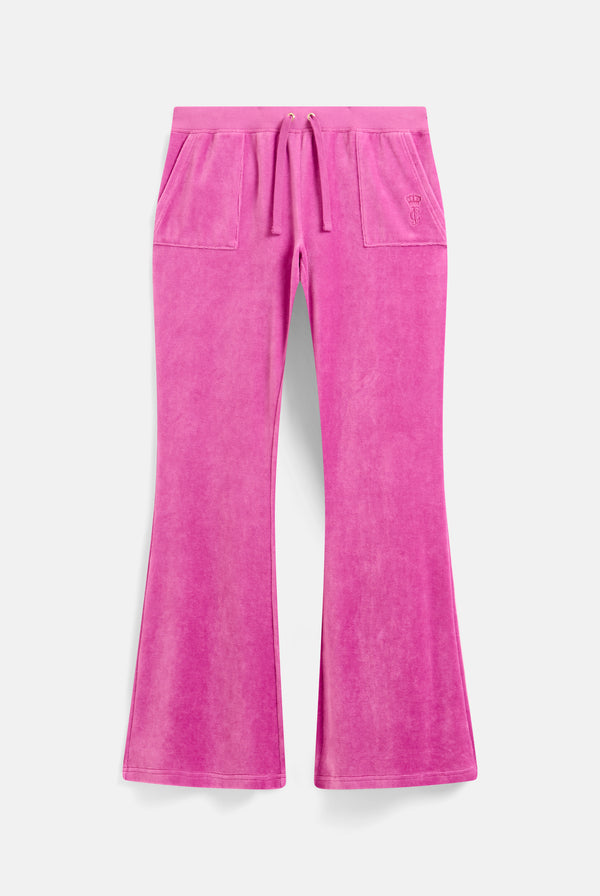 ROSEBUD & GOLD ULTRA LOW RISE BAMBOO VELOUR HERITAGE POCKETED BOTTOMS