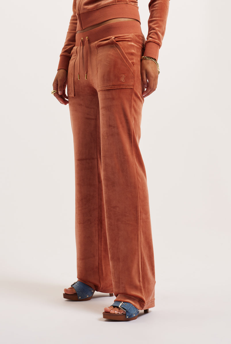 COPPER BROWN/ GOLD CLASSIC VELOUR DEL RAY POCKETED BOTTOMS – Juicy