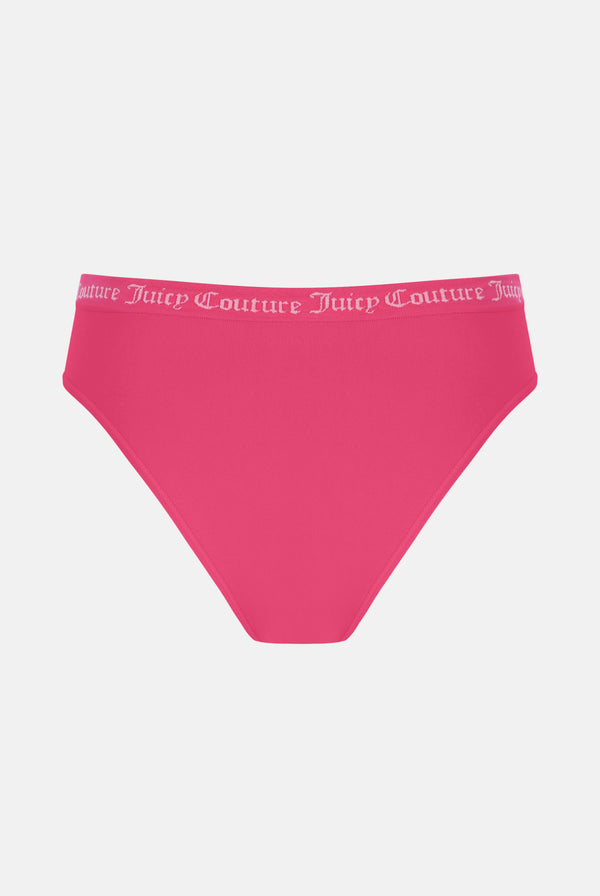 PINK FLAT KNIT SEAMLESS MID-RISE BRIEF MULTIPACK X3