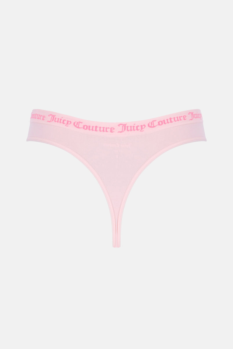 PINK FLAT KNIT SEAMLESS THONG MULTIPACK X3 – Juicy Couture UK