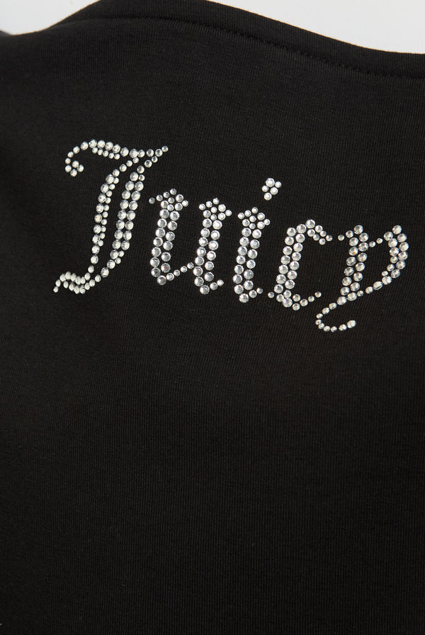 BLACK MODAL JERSEY DIAMANTE MINI DRESS