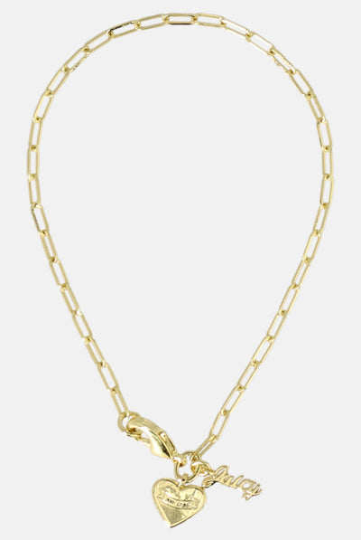 GOLD HEART TAG BRACELET