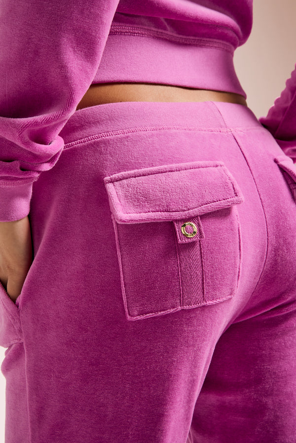 ROSEBUD & GOLD ULTRA LOW RISE BAMBOO VELOUR HERITAGE POCKETED BOTTOMS