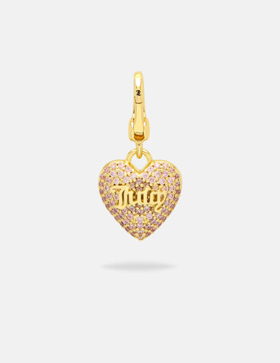 GOLD AND PINK CRYSTAL HEART CHARM