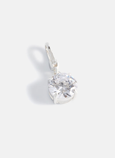 CLEAR CRYSTAL & SILVER DROP CHARM