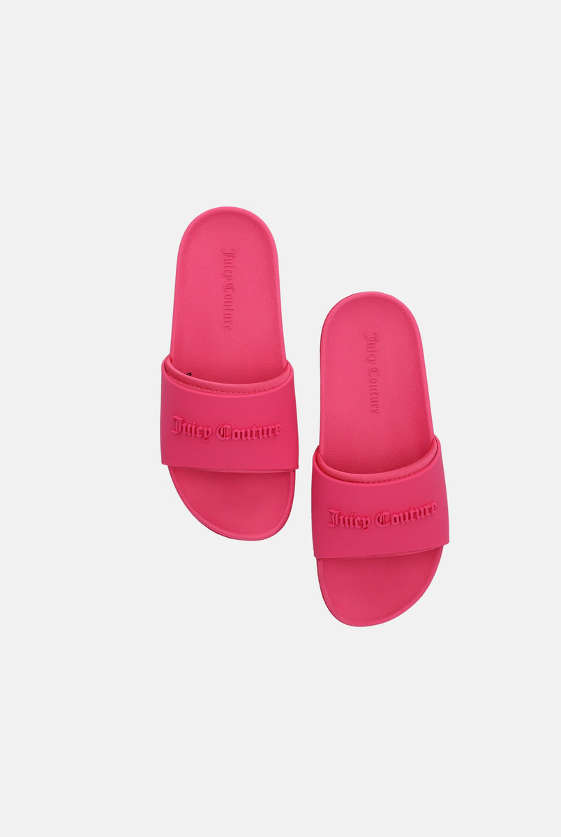 HOT PINK EMBOSSED SLIDERS – Juicy Couture UK