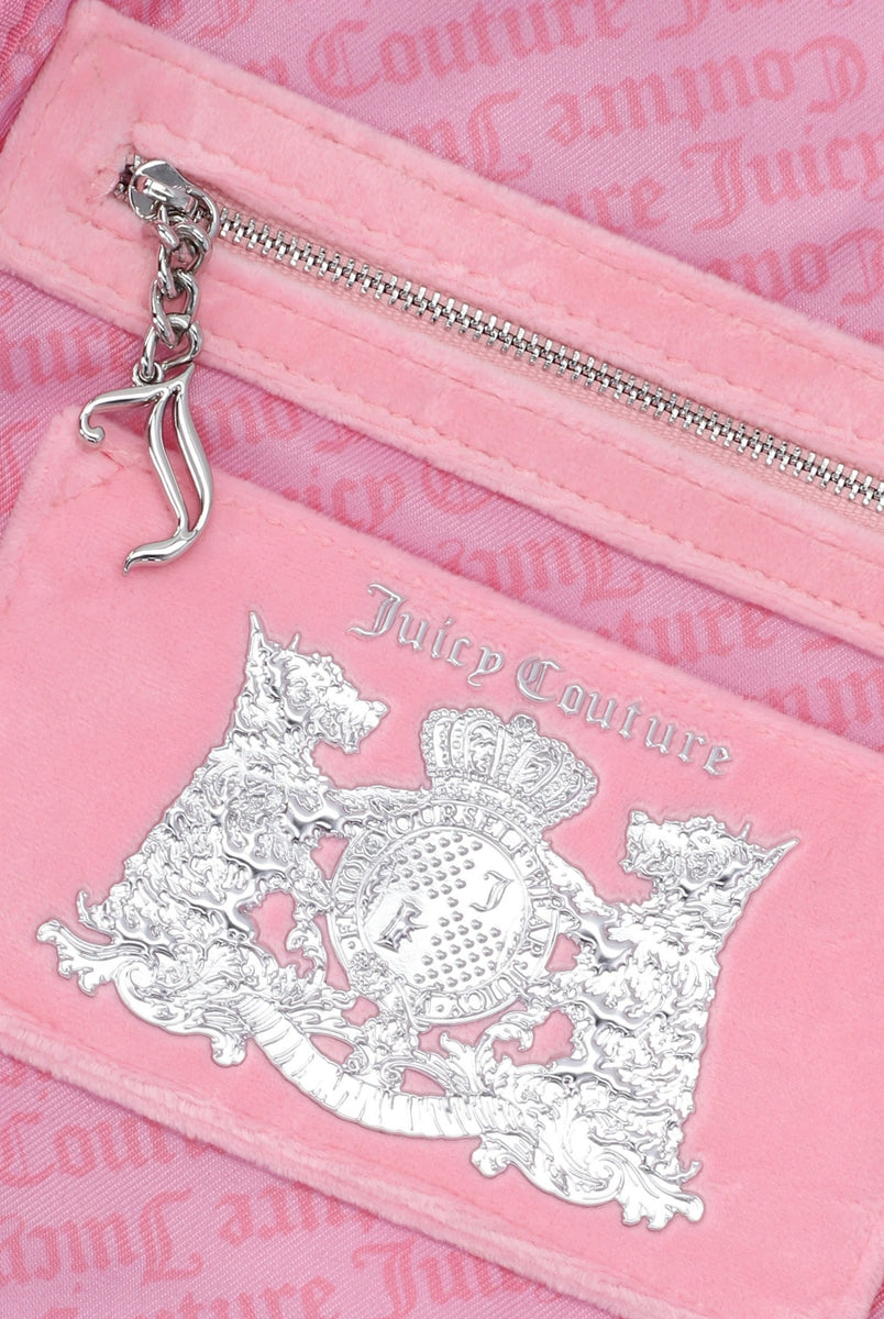 お洒落 JUICY COUTURE ベロア Diamanteバッグ Brown ♡juicy couture♡ベロア ハンドバッグ（お洒落 JUICY COUTURE