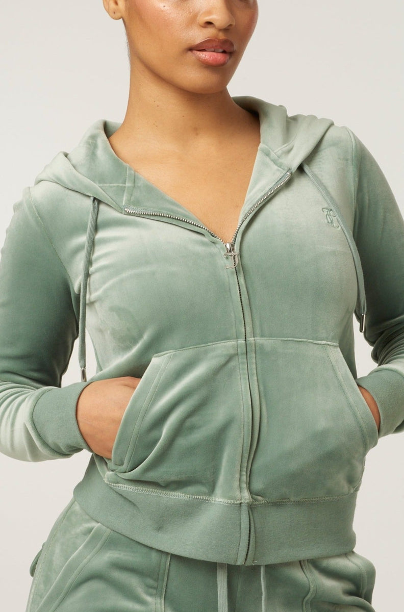 CHINOIS GREEN CLASSIC VELOUR ROBERTSON HOODIE Juicy Couture UK
