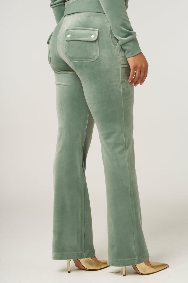 CHINOIS GREEN CLASSIC VELOUR DEL RAY POCKETED BOTTOMS Juicy Couture UK