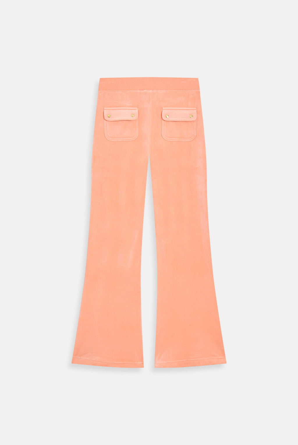 PEACH PINK / GOLD LOW RISE FLARE CLASSIC VELOUR TRACK PANT