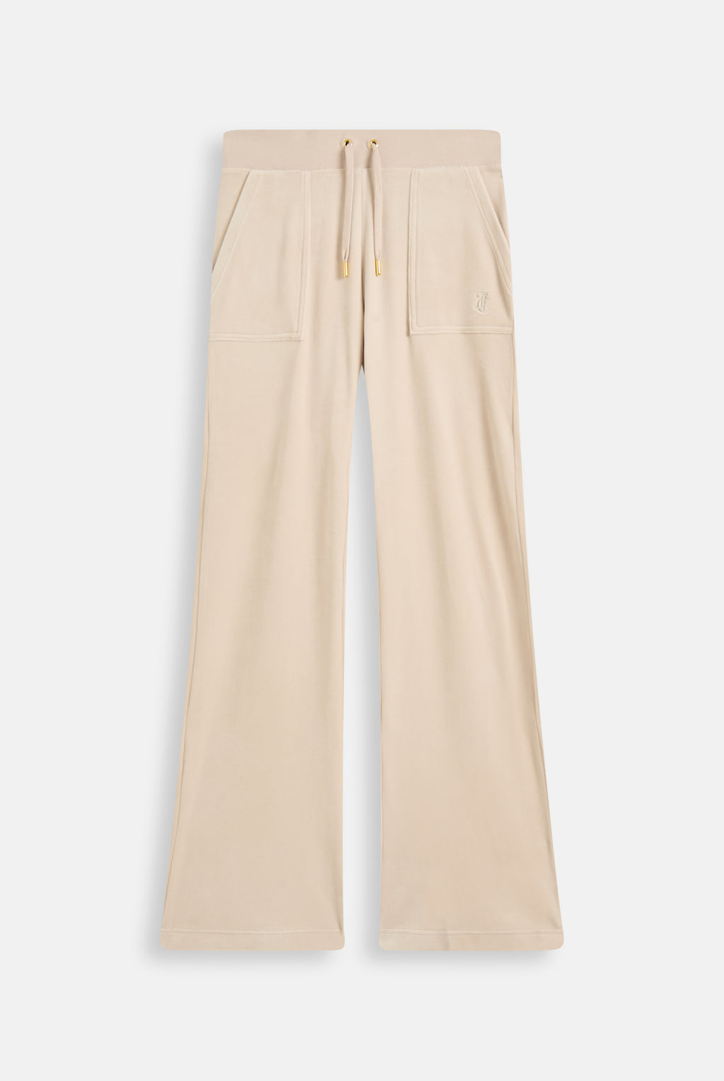 BRAZILIAN SAND / GOLD LOW RISE FLARE CLASSIC VELOUR TRACK PANT
