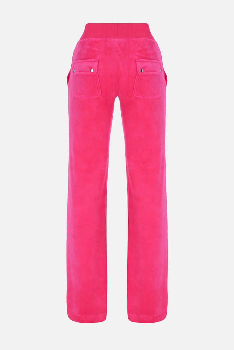 PINK GLO LOW RISE VELOUR TRACK PANTS – Juicy Couture UK