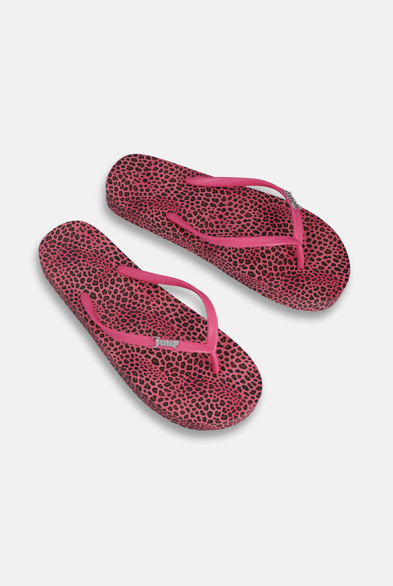 PINK CHEETAH PRINT PLATFORM FLIP FLOP – Juicy Couture UK