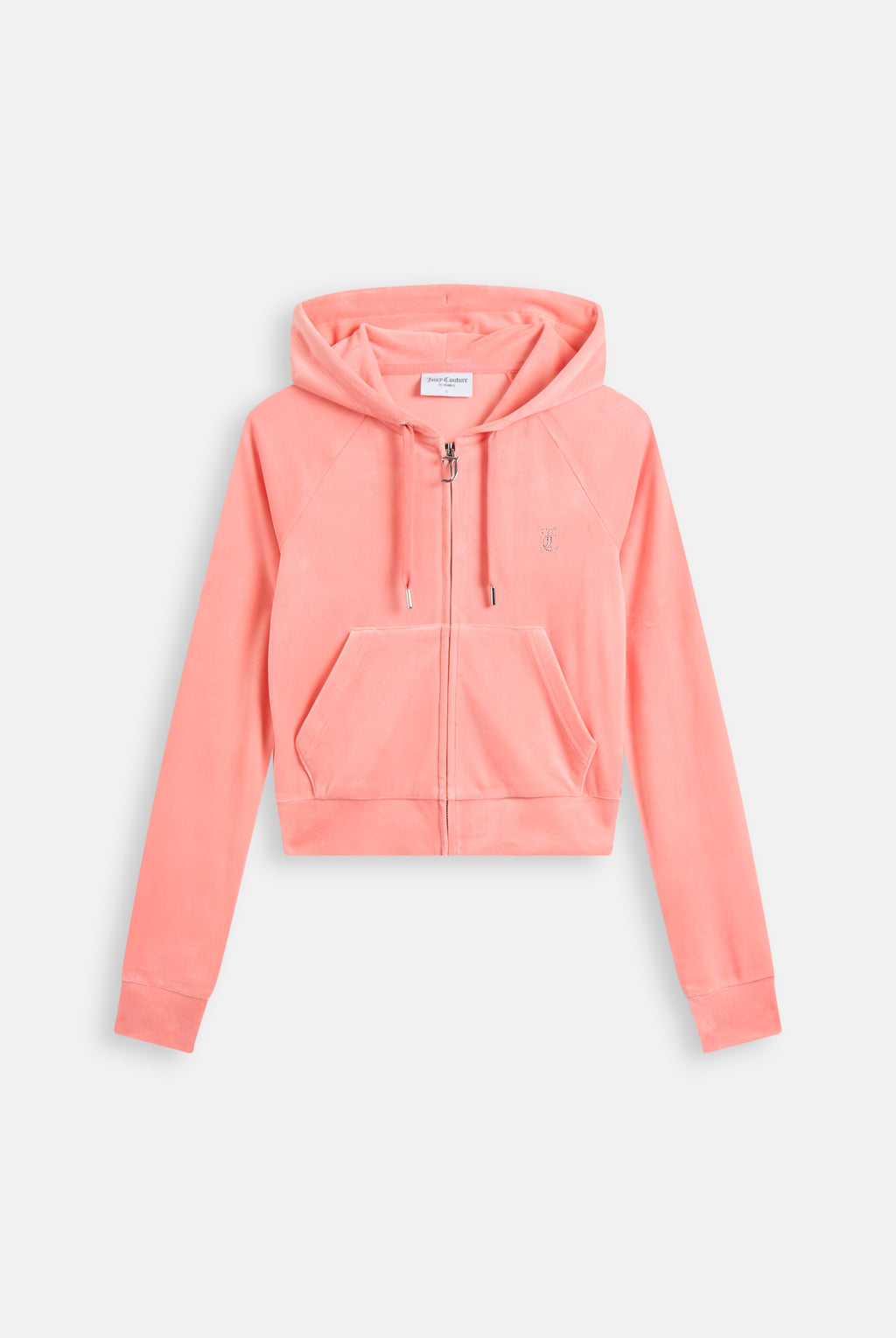 GEORGIA PEACH DIAMANTÉ VELOUR ZIP-THROUGH HOODIE
