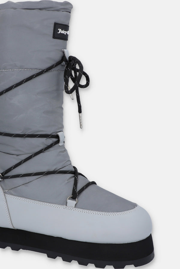 SILVER REFLECTIVE TALL SNOW BOOT