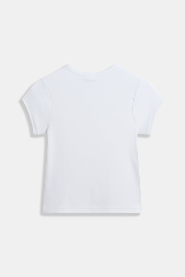 WHITE OUTLINE DIAMANTE BABY TSHIRT