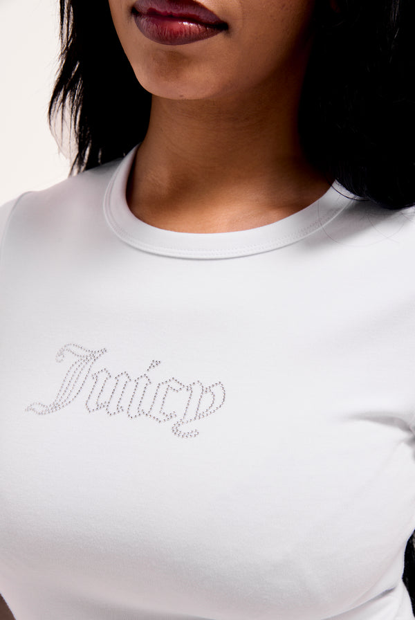 WHITE OUTLINE DIAMANTE BABY TSHIRT