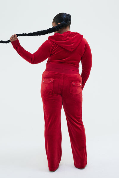 ASTOR RED CLASSIC VELOUR DEL RAY POCKETED BOTTOMS