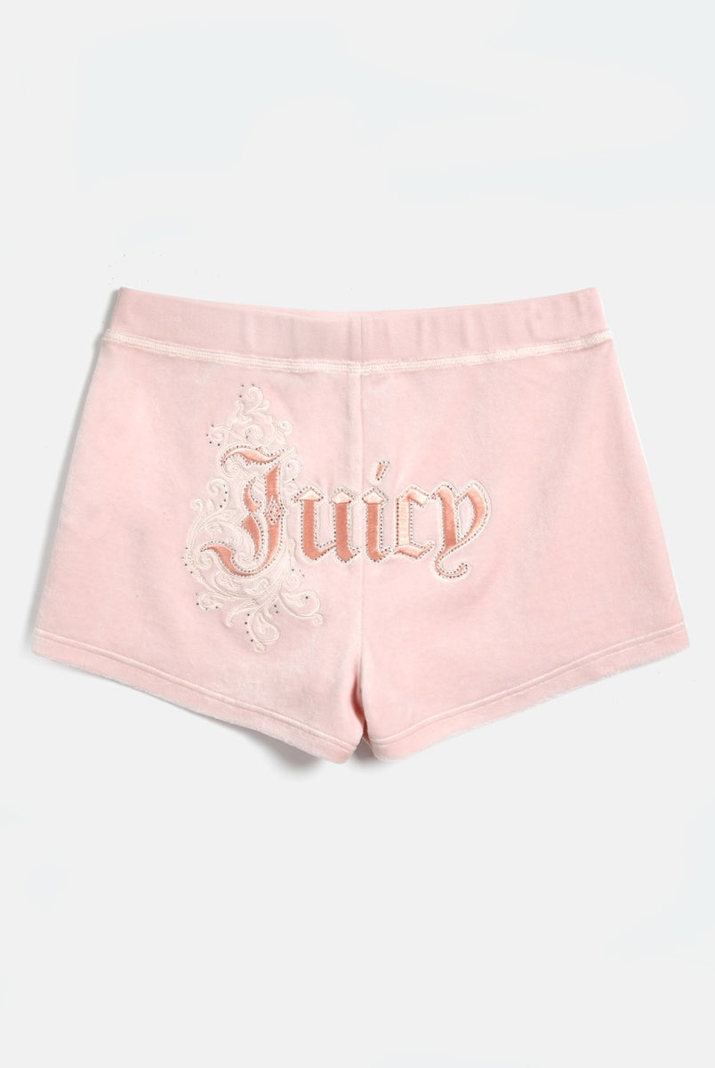 ALMOND BLOSSOM RENAISSANCE CREST BAMBOO VELOUR HERITAGE SHORTS