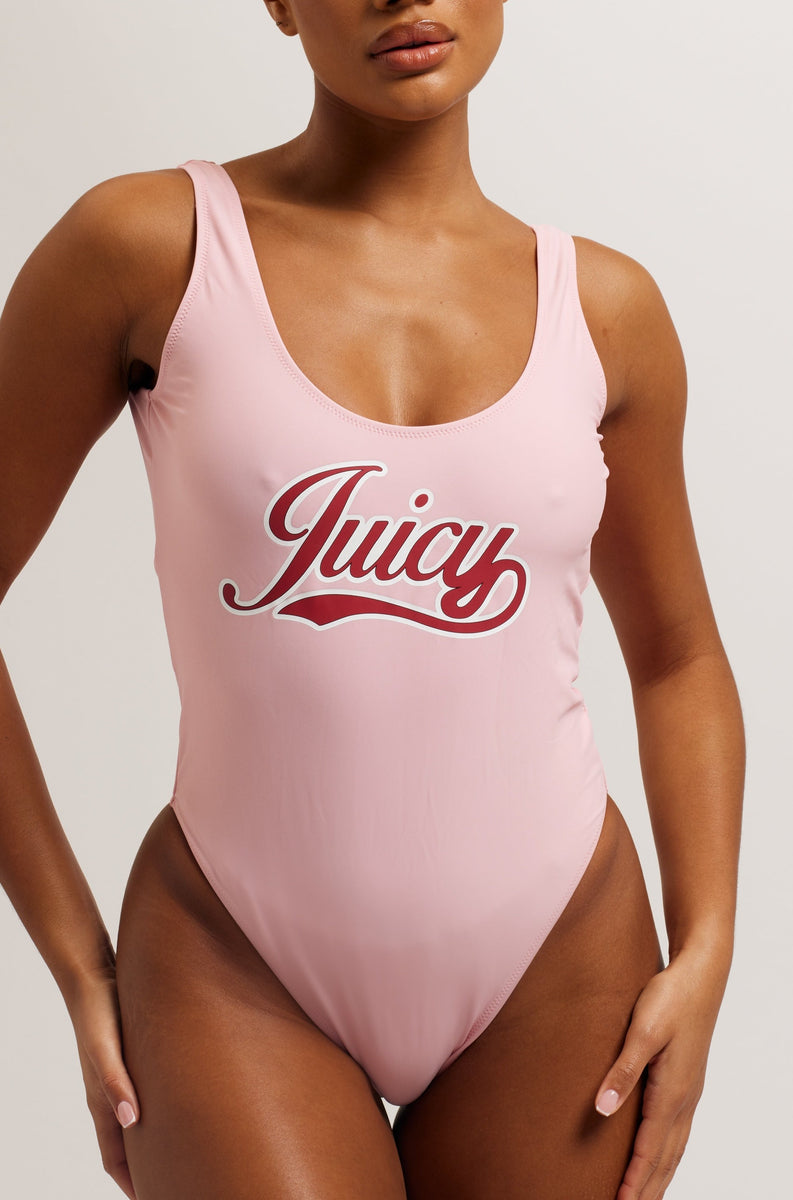 CANDY PINK RECYCLED JUICY LOGO SWIMSUIT