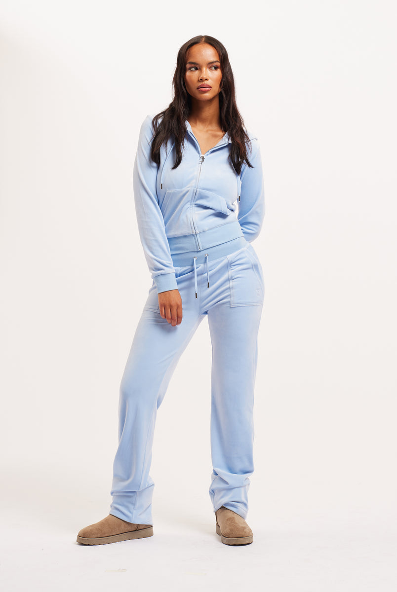 POWDER BLUE CLASSIC VELOUR DEL RAY POCKETED BOTTOMS – Juicy Couture UK