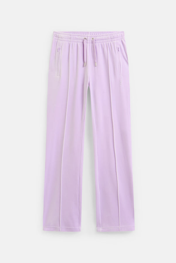 PASTEL LILAC VELOUR DIAMANTÉ TRACKSUIT BOTTOM