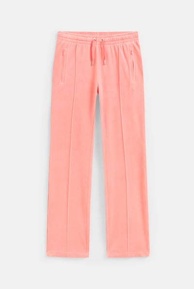 GEORGIA PEACH VELOUR DIAMANTÉ TRACKSUIT BOTTOM