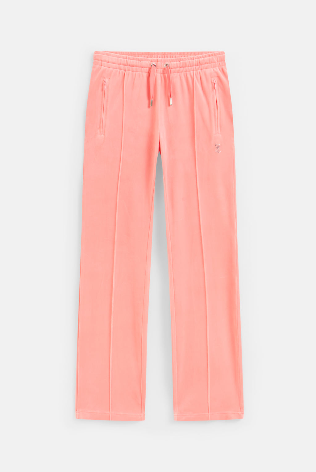 GEORGIA PEACH VELOUR DIAMANTÉ TRACKSUIT BOTTOM