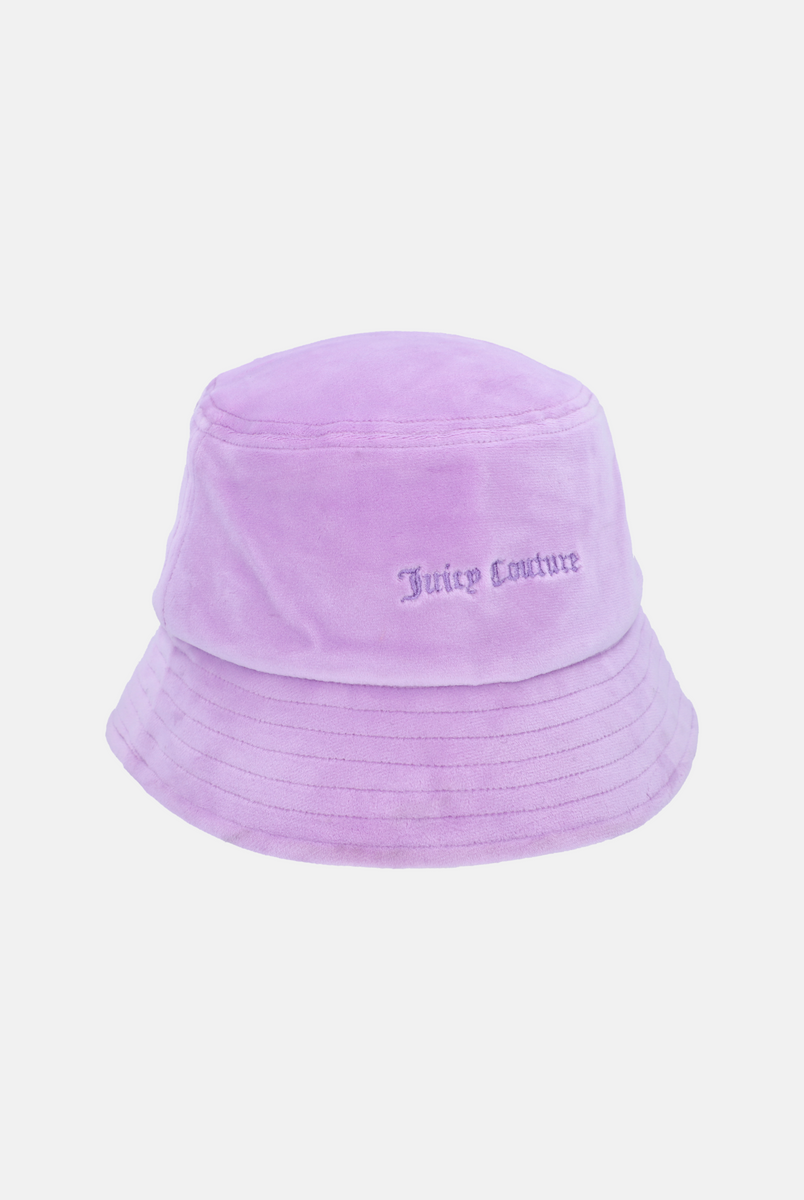 LILAC EMBROIDERED VELOUR BUCKET HAT – Juicy Couture UK