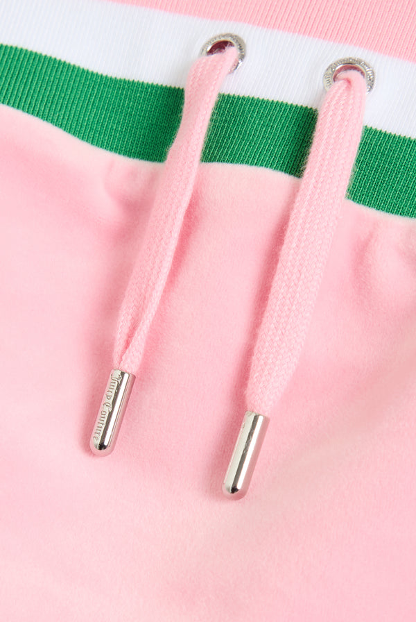 JUICY PINK RECYCLED VELOUR MINI BANDEAU DRESS