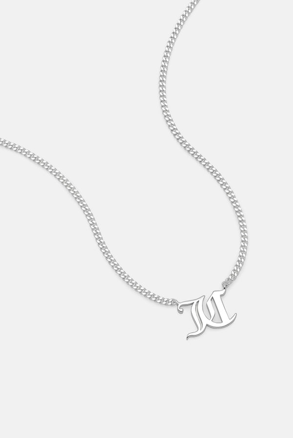 SILVER LARGE JC CHARM NECKLACE