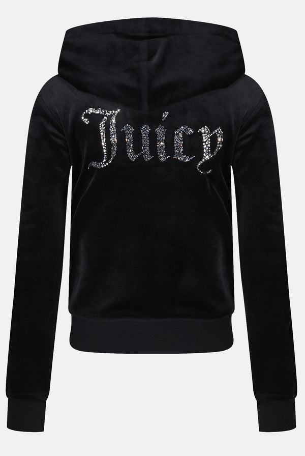 BLACK MIXED CRYSTAL CLASSIC VELOUR ROBERTSON HOODIE