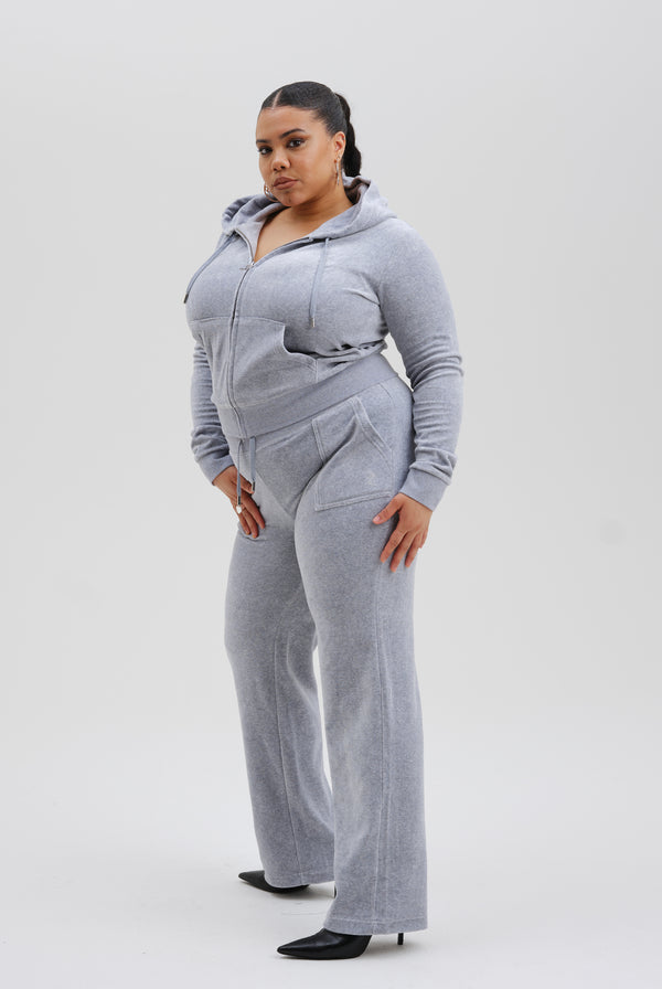 SILVER MARL CLASSIC VELOUR DEL RAY POCKETED BOTTOMS