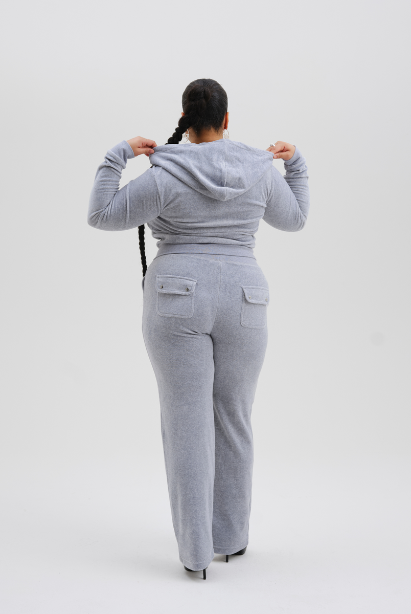 SILVER MARL CLASSIC VELOUR DEL RAY POCKETED BOTTOMS