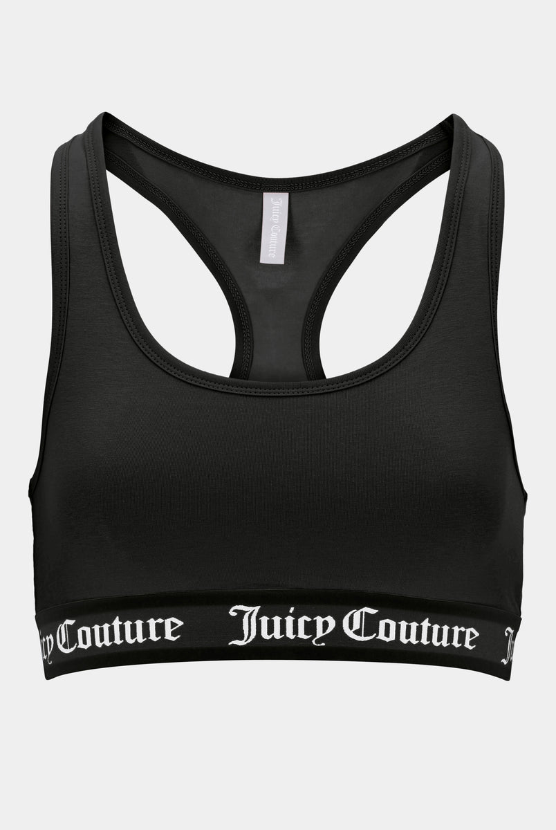 BLACK COTTON LOUNGE RACER BRA – Juicy Couture UK