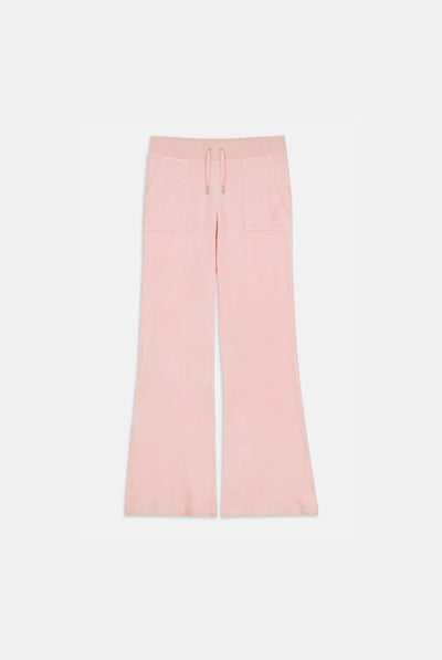 ALMOND BLOSSOM LOW RISE FLARE CLASSIC VELOUR TRACK PANT