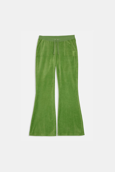 PIQUANT GREEN ULTRA LOW RISE BAMBOO VELOUR HERITAGE POCKETED BOTTOMS