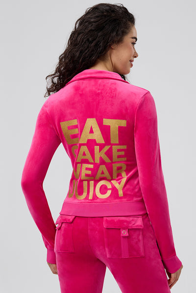 FREE LOVE HERITAGE EAT CAKE VELOUR TRACK JACKET