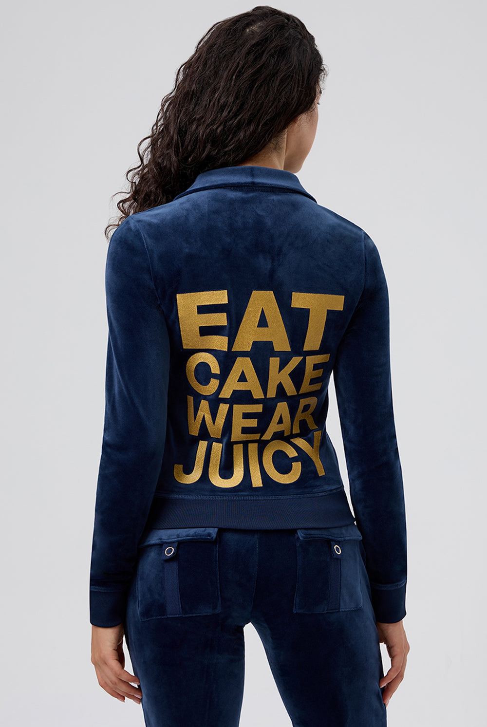 REGAL BLUE HERITAGE EAT CAKE VELOUR TRACK JACKET