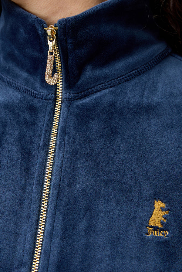 REGAL BLUE HERITAGE EAT CAKE VELOUR TRACK JACKET