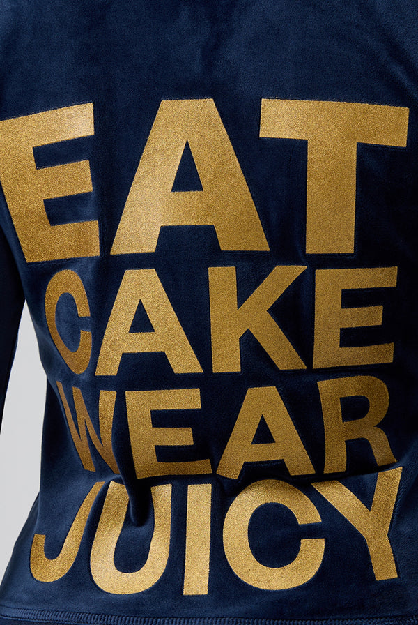 REGAL BLUE HERITAGE EAT CAKE VELOUR TRACK JACKET