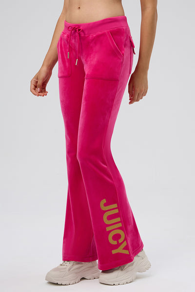 FREE LOVE HERITAGE LOW RISE GLITTER VELOUR PANT