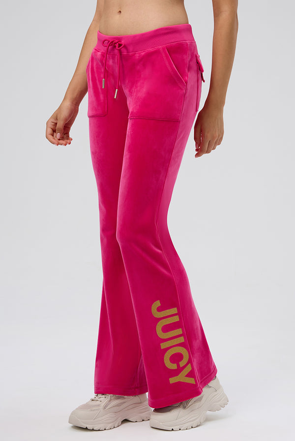FREE LOVE HERITAGE LOW RISE GLITTER VELOUR PANT